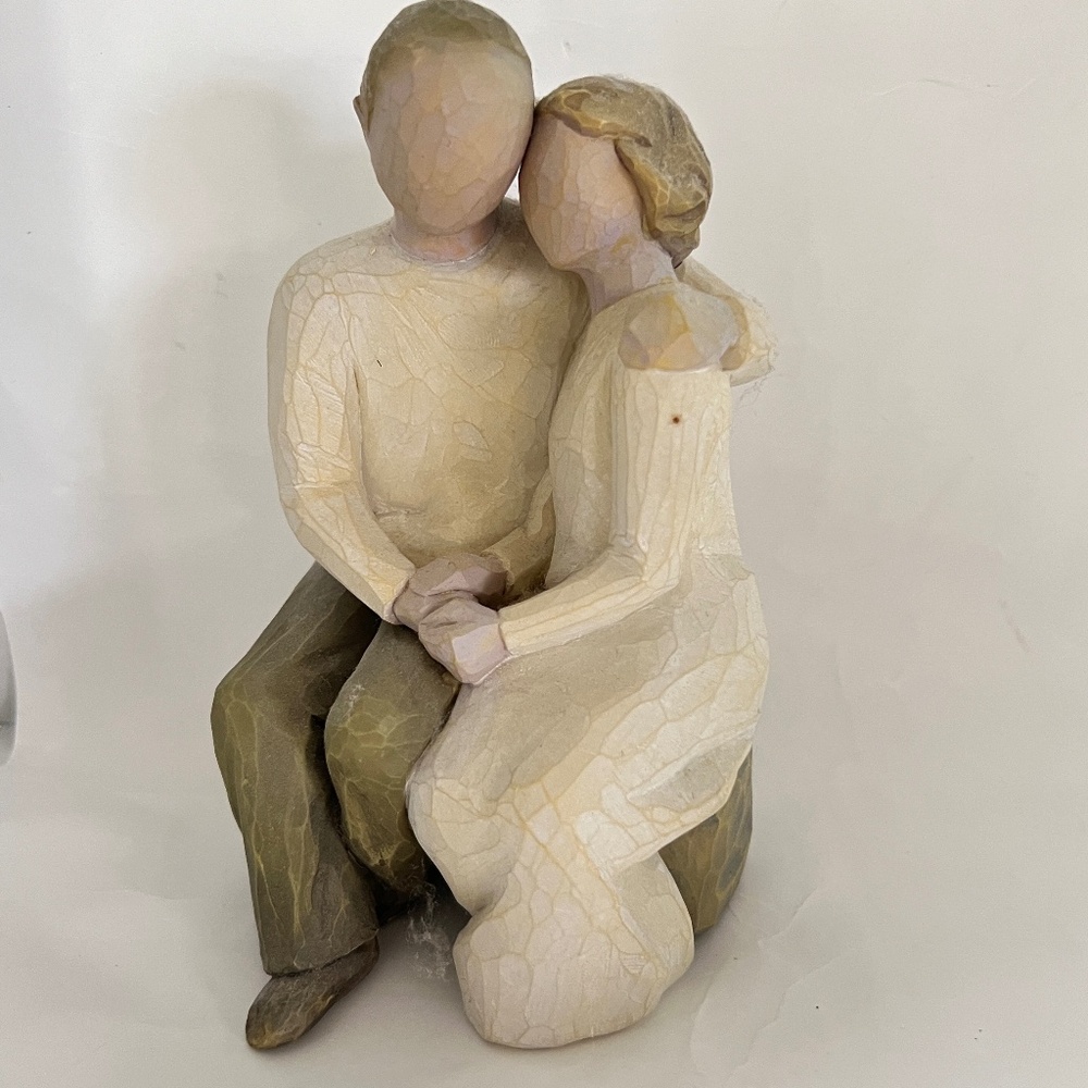 Willow Tree by Demdaco Anniversary Couple Figurine 5 1/2" Tall Green Cream